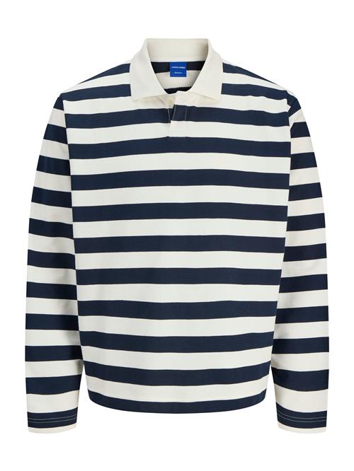 JACK & JONES Sweatshirt 'JORBLEECKER'  mørkeblå / hvid