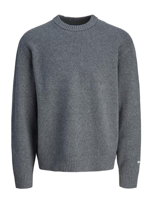 JACK & JONES Pullover 'JORNorrebro'  mørkegrå / hvid