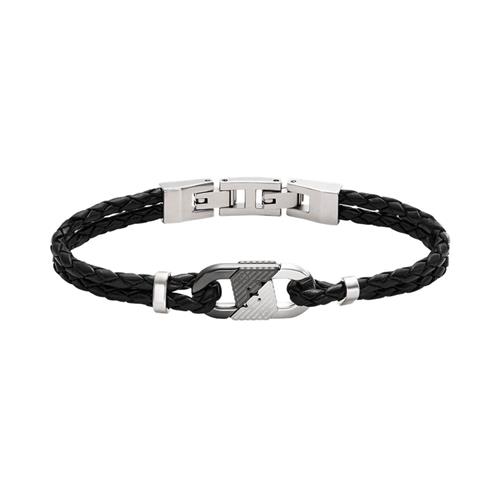 Emporio Armani Armbånd  sort / sølv