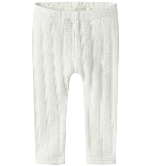Lil' Atelier Leggings - NbnBob - Coconut Milk m. Hulmønster