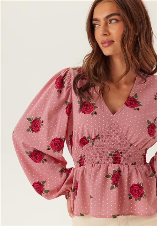 BUBBLEROOM V-neck Smock Blouse