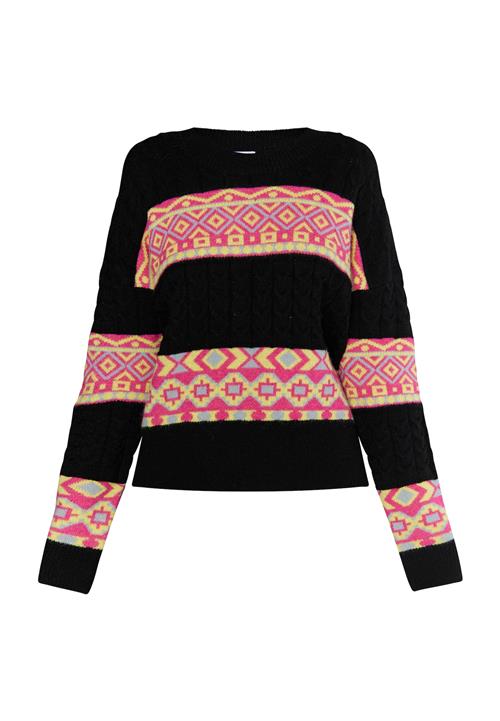IZIA Pullover  gul / lilla / pink / sort