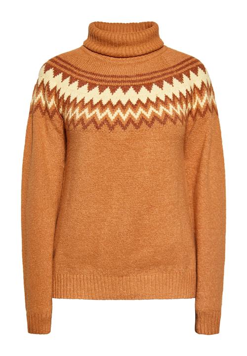 IZIA Pullover  karamel / mørkebrun / gul