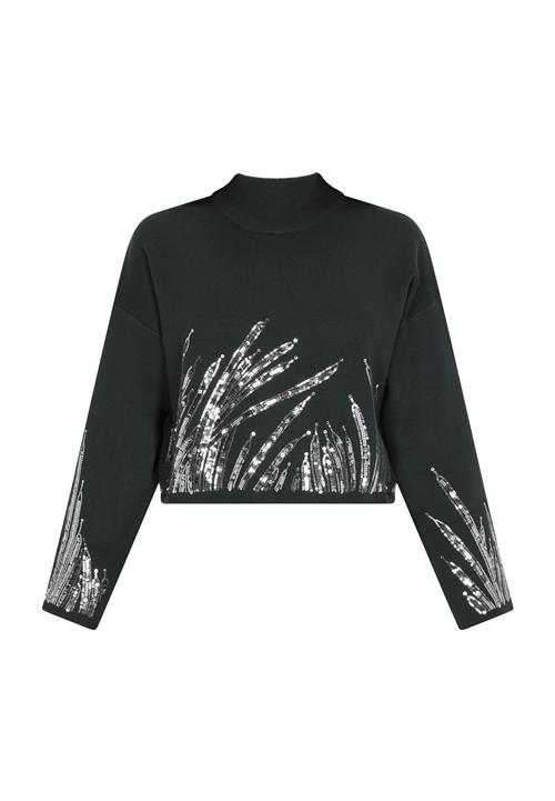 faina Pullover  mørkegrøn / sølv