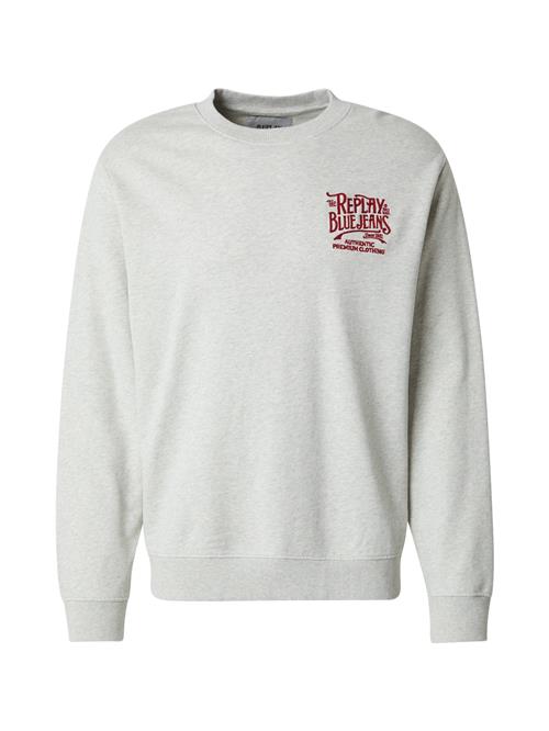 REPLAY Sweatshirt  grå-meleret / mørkerød