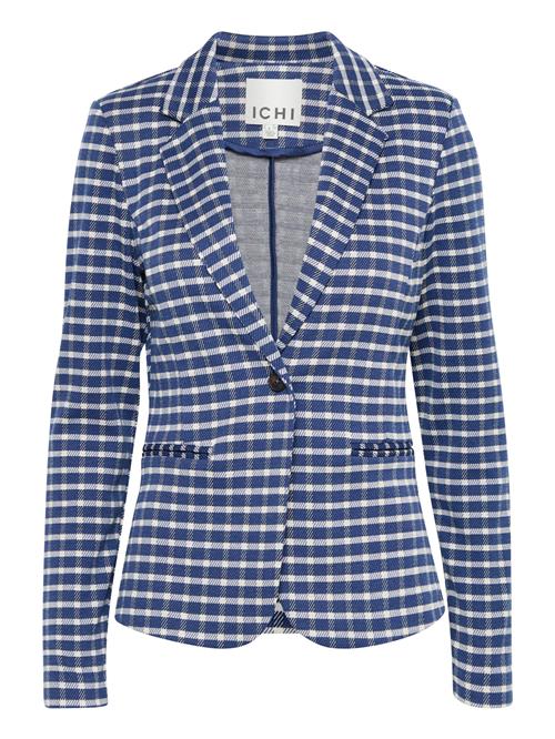 ICHI Blazer 'IHKATE CHECLÉ BL'  blå / hvid