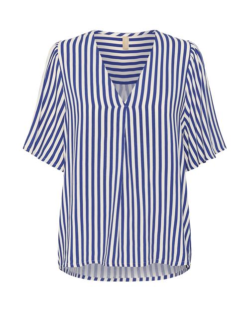 CULTURE Bluse 'Denia'  blå / hvid