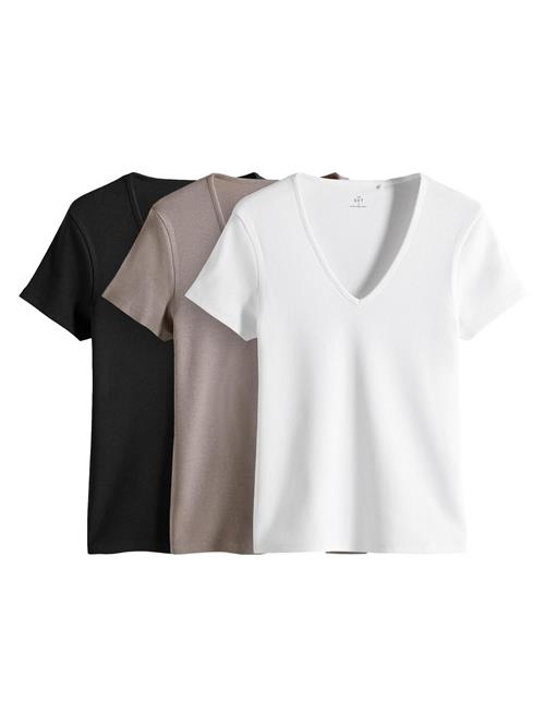 The Set Shirts  taupe / sort / hvid