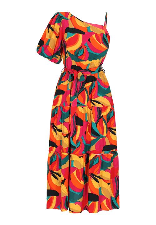 IZIA Sommerkjole  gul / grøn / orange / rød / sort