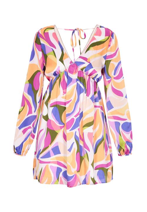 IZIA Kjole 'Fashion Look'  royalblå / oliven / orkidee / lyseorange