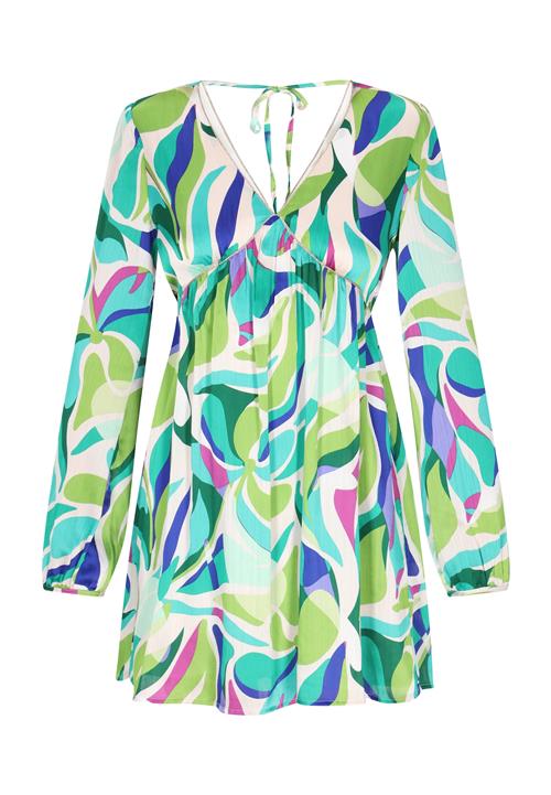 IZIA Kjole 'Fashion Look'  beige / aqua / grøn / eosin