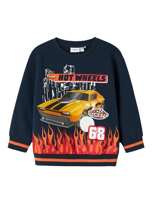 NAME IT Sweatshirt 'NMMJAKI HOTWHEELS'  navy / gul / orange / hvid