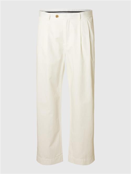 SELECTED Bukser med lægfolder 'Adam'  naturhvid