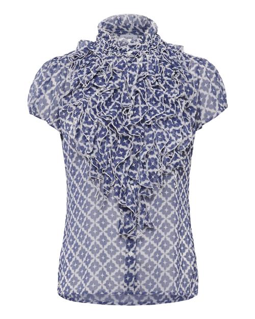 SAINT TROPEZ Bluse 'Lilja'  royalblå / hvid