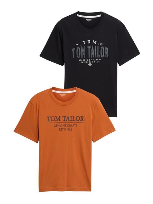 TOM TAILOR Bluser & t-shirts  cognac / antracit / sort / hvid