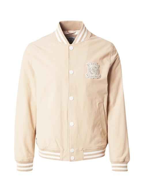 GUESS Overgangsjakke 'EMBLEM'  sand / hvid