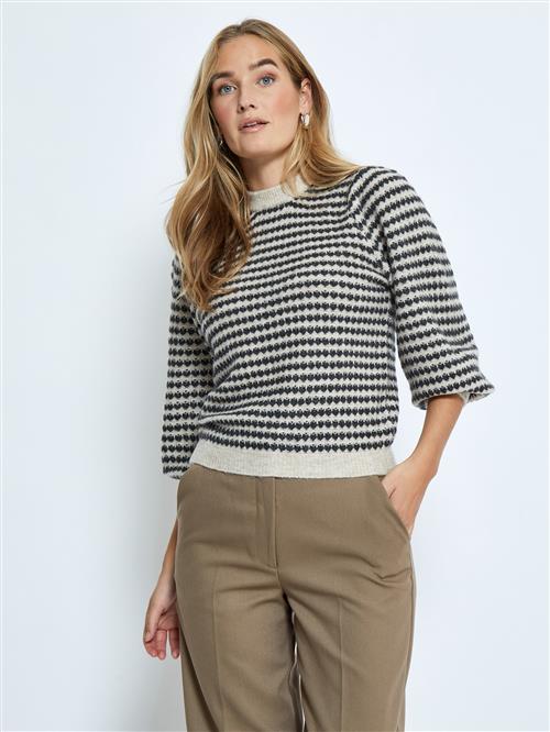 Peppercorn Pullover 'Camilla'  lysegrå / sort