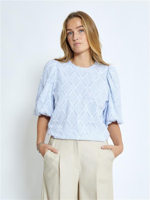 minus Bluse 'Astra'  lyseblå / hvid