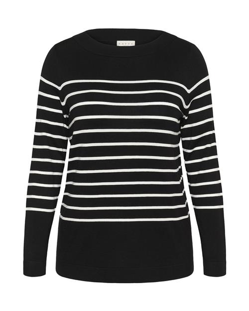 KAFFE CURVE Pullover 'Lizzy'  sort / hvid