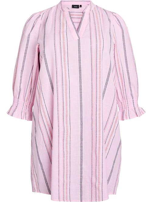 Zizzi Blusekjole 'EMILIO'  mørkegrå / lilla / blodrød / hvid