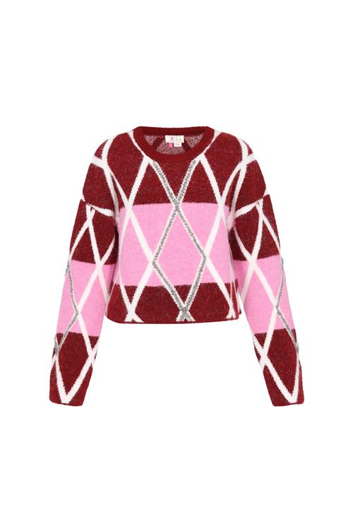 IZIA Pullover  pink / burgunder / hvid