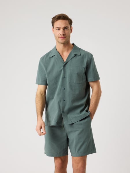 Björn Borg Borg Seersucker Resort Shirt Grøn, L