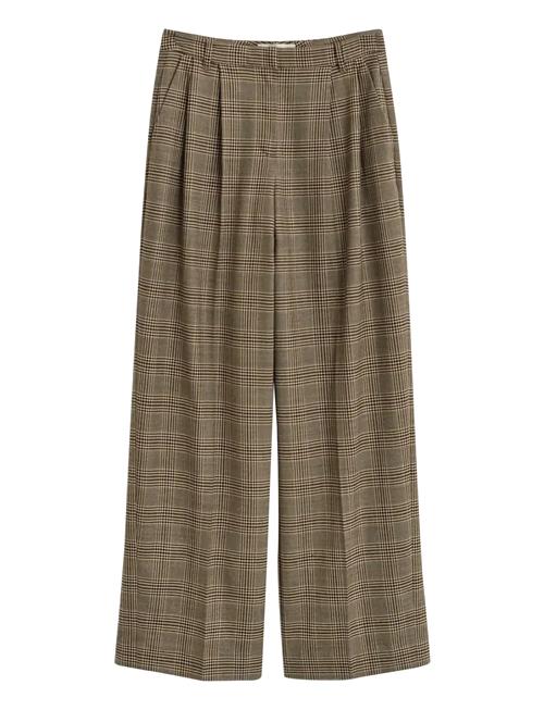 GANT | Checked Pleated Wool Blend Pants | 38