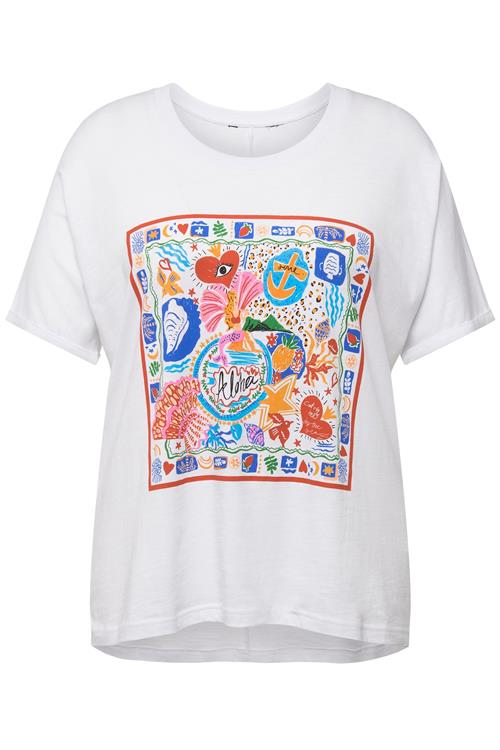 Ulla Popken Shirts  blå / orange / rød / hvid