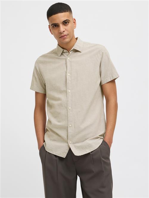 JACK & JONES Skjorte 'JJEBreeze'  beige / mørkebeige