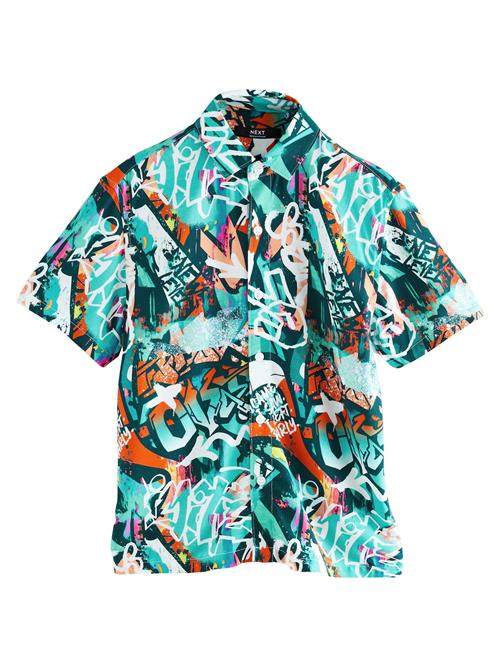 Next Skjorte  turkis / mørkegrøn / mørkeorange / hvid