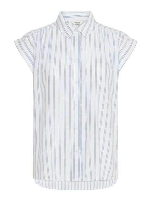 b.young Bluse 'Frigg'  safir / hvid-meleret