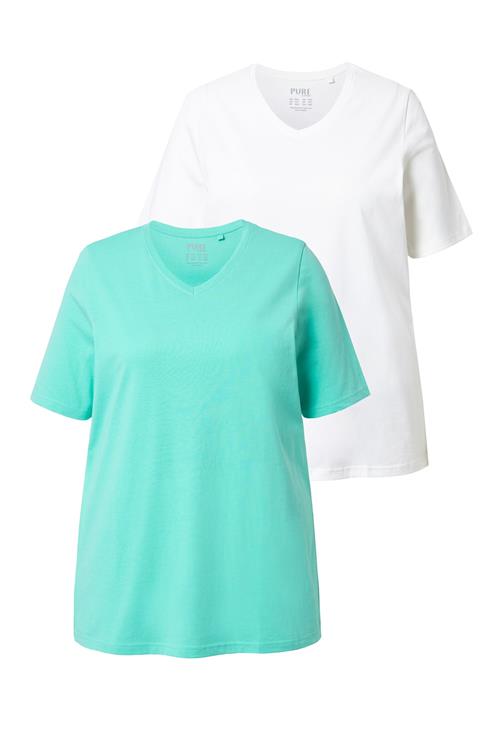 Ulla Popken Shirts  turkis / hvid