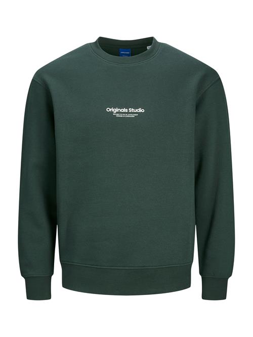 JACK & JONES Sweatshirt 'JWHVESTERBRO'  gran / hvid