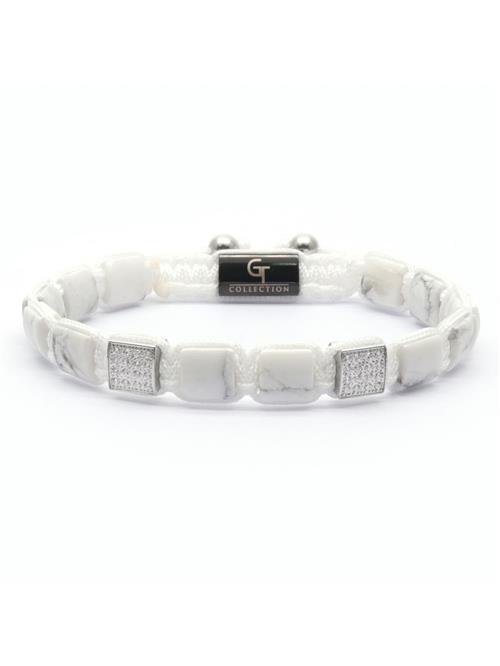 GT Collection Armbånd 'Flat-Bead'  hvid