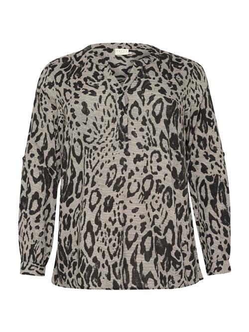 KAFFE CURVE Bluse 'KCMille'  grå / sort