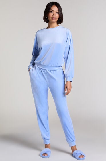 Hunkemöller Joggingbukser Velours Blå