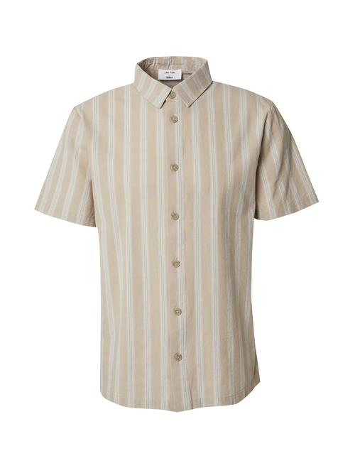 DAN FOX APPAREL Skjorte 'Levin'  beige / lysebeige / lyseblå