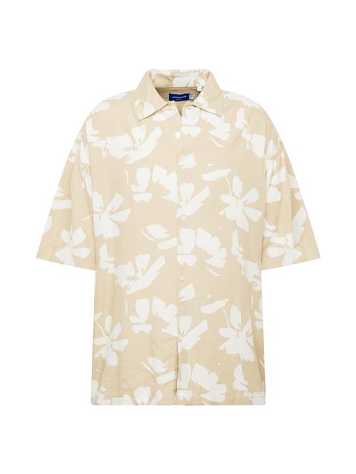 JACK & JONES Skjorte 'FARO'  cappuccino / hvid