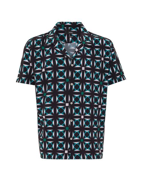 Antioch Skjorte  grøn / sort / hvid