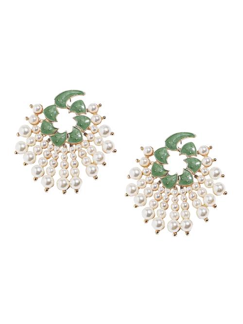 SOHI Øreringe 'Soonam'  grøn / hvid