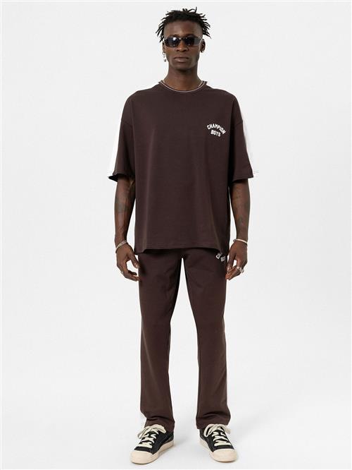 VAMOS CLO Bukser  brun / hvid