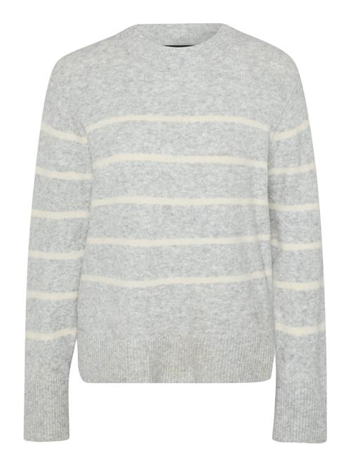 VERO MODA Pullover 'VMFlawless'  grå-meleret / offwhite