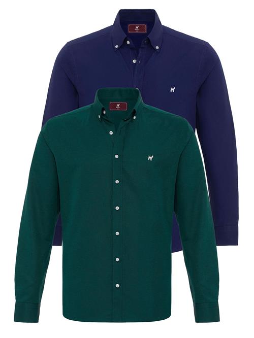 Williot Skjorte  mørkeblå / grøn / hvid