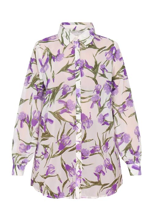 Usha Bluse  beige / grøn / lilla