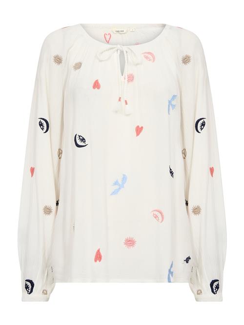 Cream Bluse 'Ronja'  mørkebeige / lyseblå / lyserød / uldhvid