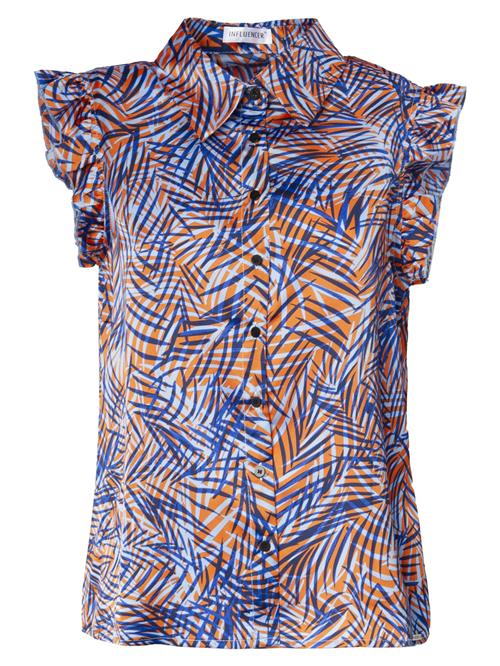 Influencer Bluse  blå / koboltblåt / orange / orange-meleret