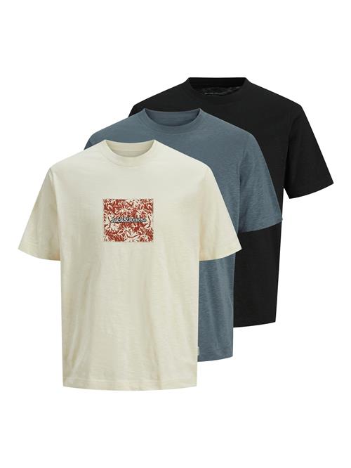 JACK & JONES Bluser & t-shirts 'JORSPLIT'  blå / carminrød / sort / uldhvid