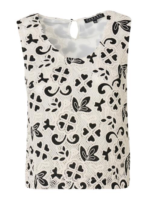 KOROSHI Bluse  sort / offwhite