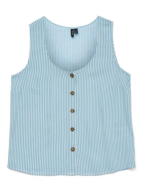 VERO MODA Bluse 'VMBumpy'  lyseblå / hvid