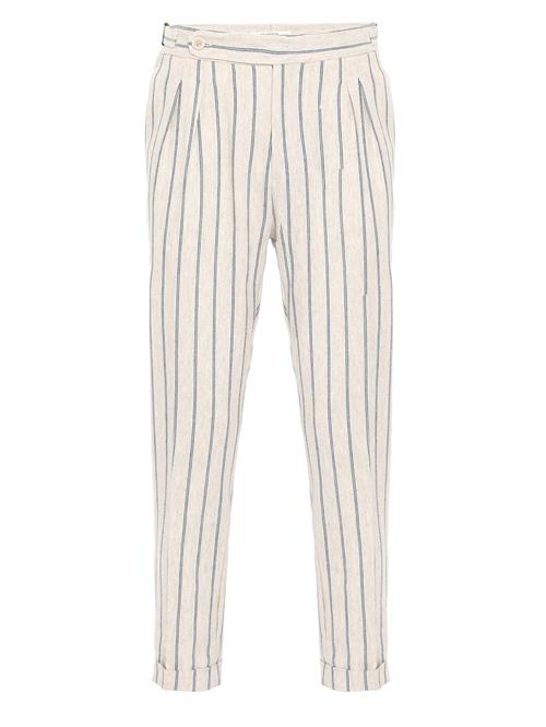 Antioch Bukser med lægfolder  dueblå / hvid